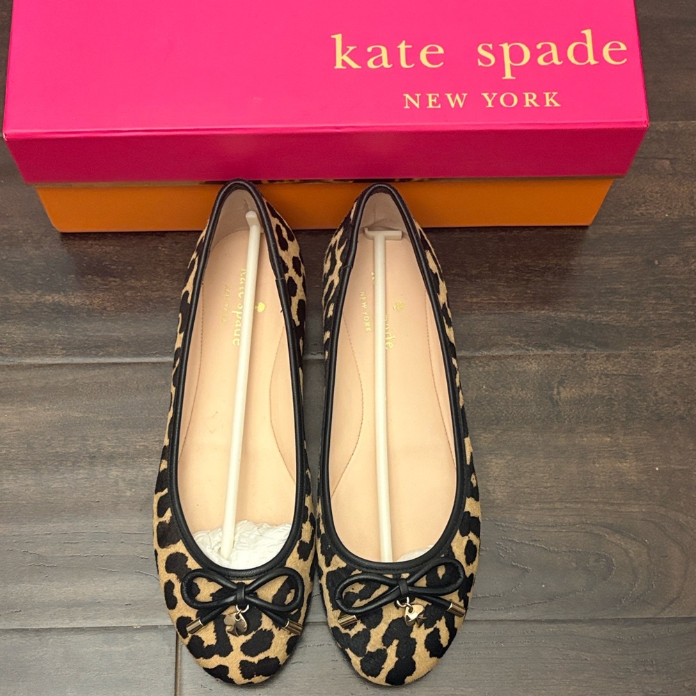 kate spade Leopard-Print Ballet Flats in Tan and Black